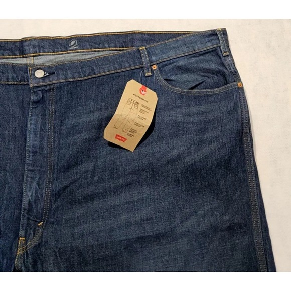 Levis  Jeans Mens Sz 60 X 32 Western Fit NEW Stretch Big & Tall NEW Straight Leg - Picture 4 of 10